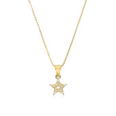 Lantisor aur 14K stea cu pietre 45 cm DiAmanti KP0336-BO15NG14K _45cm-AS